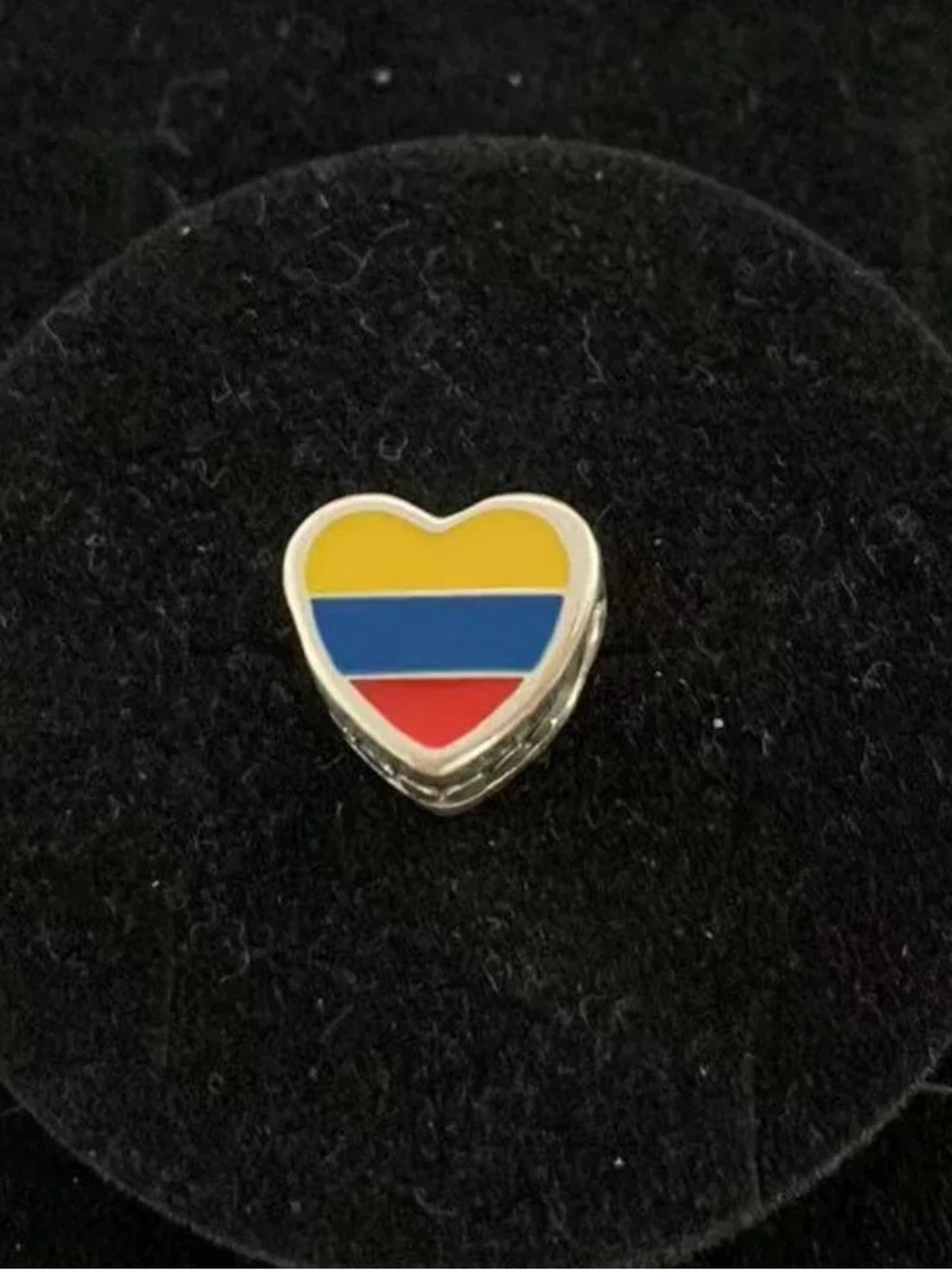 Pandora Heart Enamel Charm in Yellow, Blue & Red